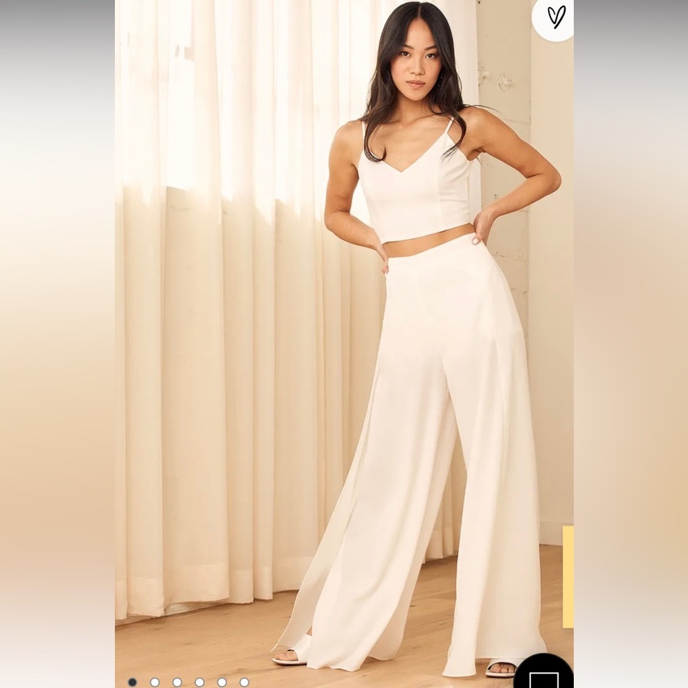 Lulus Out Tonight White Two-Piece Jumpsuit, White, Medium